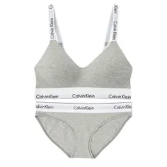 カルバンクライン Calvin Klein(CK) ブラ&ショーツ セット スポーツ ジム 筋トレ 運動 無地 下着 QF7059+F3787 050X020 レディース グレーヘザー
