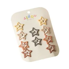 幼稚園 子供 保育園 ジュニア レディース 入園準備 ピン 子ども 子供用 女の子 パッチン ぱっちん留め 出産祝い 髪飾り 髪留め マット プレゼント 大きい おしゃれ 誕生日 韓国 かわいい パステルカラー ヘアクリップ くすみカラー こども (スター ヘ