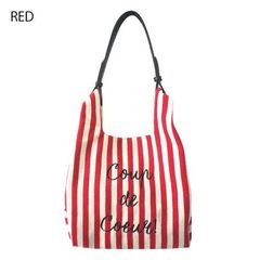 ストライプ  ときめき ロゴ刺繍トート 2wayトートバッグ