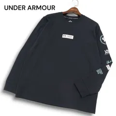 【新品 未使用】 UNDER ARMOUR アンダーアーマー ロゴ ナンバリング 長袖 カットソー Tシャツ Sz.SM メンズ 黒 トレーニング