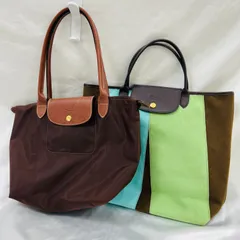 A【古着】LONGCHAMP ロンシャン ハンド トート 革 肩掛け バッグ コンビ