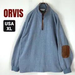 ORVIS オービス フィッシングギア ハーフジップトップ レザーエルボーパッチ コットンポリ/裏起毛 USAメンズXL   #2510O010のサムネイル