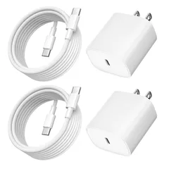 FONKEN  充電器【2個セット＆2本USB-C TO C ケーブル1.8m】20W PD-急速充電器 USB-C 充電器 PSE認証済み タイプC充電器