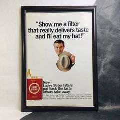 『ラッキーストライク 煙草』ビンテージ広告　1960年代　当時物　Ｂ4フレーム付
