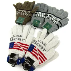 ポロクラブ/CAL Bear 手袋 5点セット 未使用 ロゴ グローブ ブランド 雑貨 まとめて 大量 メンズ glove