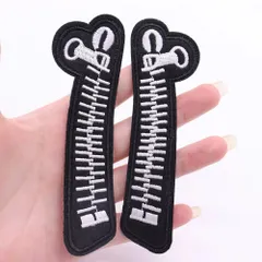 ファスナー ジッパー チャック アップリケ アイロンワッペン ワッペン アイロン キッズ 子供 向け ロゴ かわいい おしゃれ ズボン 膝 男の子 女の子 キャラクター アイロン接着 刺繍 補修 DIY 幼稚園 保育園 ギフト 刺繍パッチ