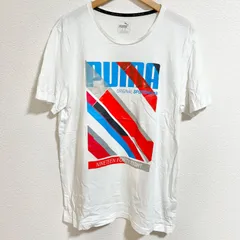 (^w^)b PUMA プーマ 半袖Tシャツ 半袖トップス 半袖カットソー 綿100% シンプル スタイリッシュ カジュアル ストリート 夏物 プリント入り スポーツブランド スポーティ おしゃれ ホワイト 白系統 メンズ サイズL