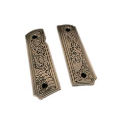 龍虎銃把1911　燻銀グリップ　 ガバメント　左右2個１set　日本製