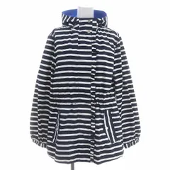 ケイトスペード KATE SPADE ジャケット ジップアップ ミドル丈 ボーダー フーディー XS 紺 ネイビー 白 ホワイト /AT5 ■OSのサムネイル