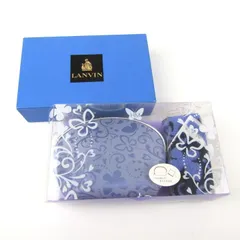 ランバン/ハナエモリ ポーチ ハンカチ セット 未使用 箱ダメージ有 2点セット まとめて ブランド レディース