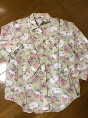 昭和レトロ　花柄シャツブラウス