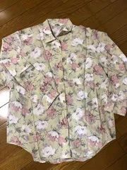 昭和レトロ　花柄シャツブラウス