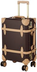 Color:ブラウン/ベージュ [シフレ] トランクスーツケース EUR3112 オシャレで ユーラシアトランク 26L 3.4kg ブラウン/ベージュ