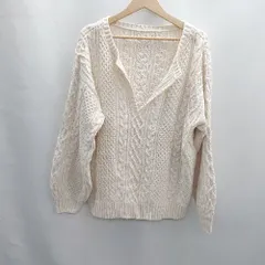 ◇ ⊇ AND SEARCH アンドサーチ 長袖 ニット サイズM アイボリー系 レディース E  【1501230045179】