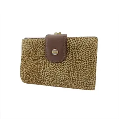 【BIGお買い物ラリー★30%OFFセール中】ボルボネーゼ BORBONESE 二つ折り財布うずら柄 ベージュ×ブラウン系 レディース 中古 超メルカリ市☆最大30％OFFセール中】ボルボネーゼ BORBONESE 二つ折り