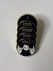 ピンバッジ　レコード　I LOVE ROCK AND ROLL 音楽