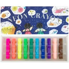 （まとめ買い）コクヨ 蛍光くれよん 10色セット KE-AC30 【×3セット】