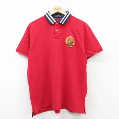 XL/古着 ラルフローレン 半袖 ブランド ポロ シャツ メンズ ワンポイントロゴ 鹿の子 コットン 赤他 レッド 25jun28 中古 トップス