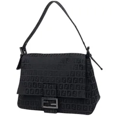 フェンディ FENDI ズッキーノ柄 ショルダーバッグ ハンドバッグ ワンショルダー マンマバゲット ショルダーバッグ キャンバス ブラック 8BR001 レディース 【中古】