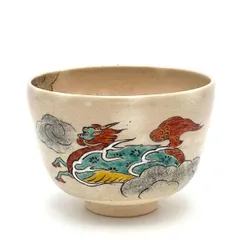 八木海峰造 金彩色絵『梅雛文』蛤窓絵 茶碗 抹茶碗/ 茶事 茶道具 八木海峰作 京焼 手描き抹茶茶碗（あやめ）｜抹茶道具｜京なごみ
