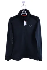 【美品】PUMA GOLF(プーマゴルフ) 長袖ハーフジップシャツ 黒 レディース L ゴルフ用品 2412-0674 中古
