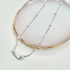 S925 シルバー 銀 パール 上品 ネックレス アクセサリー 人気 チョーカー