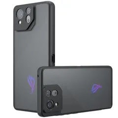 FINON ROG Phone 8 ケース ROG Phone 8 Pro ケース カバー スマホケース マット クリアケース ハイブリッド ケース 指紋認証可能モデル 耐衝撃 シンプル (マットブラック（バックパネルカラー）) 1