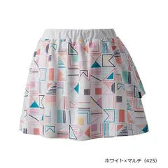 【新品】prince（プリンス） レディース テニス ストレッチ スカートスカート 吸水速乾・UPF50＋・制電・バド （ライトスムース 素材） ホワイト×マルチ   WS5305-425