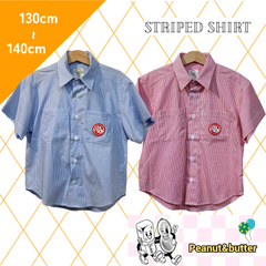 【新品未使用】PEANUTS&BUTTER　韓国子供服　ストライプ　半袖　シャツ　110cm 120cm 130cm 140cm　子供服　正規品　キッズ　made in Korea