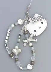 【中古】ストラップ キティ ミラー付きビーズストラップ 「サンリオキャラクターズ」 HELLO KITTY × BRILMY いつでもササッとお直しできる ミラー付きビーズストラップ BOOK付録