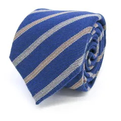 スーツセレクト ブランド ネクタイ シルク ストライプ柄 ウール PO メンズ ネイビー SUIT SELECT 【中古】