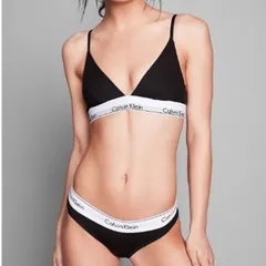 Calvin Klein カルバンクライン　三角ブラ&Tバック/ 上下セット 黒色　Lサイズ