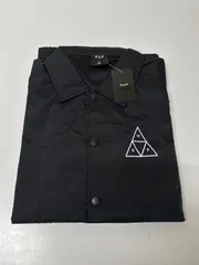 【デカロゴ】ハフ　ＨＵＦ　トライアングルロゴ　コーチジャケット　ブラック　Ｌ☆ HUF ハフ ジャケット メンズ エッセンシャルズ トリプル