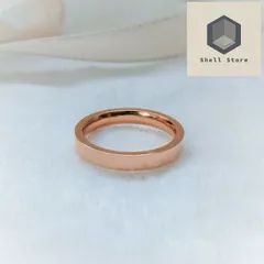 シンプル 角型 リング ピンクゴールド 3mm