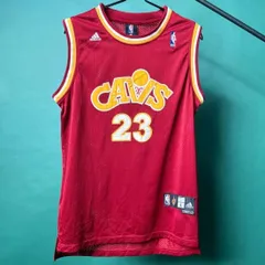 【adidas・NBA】CAVALIERS 背番号23 JAMES ゲームシャツ タンクトップ（ワイン/イエロー/ホワイト）Lサイズのサムネイル
