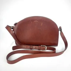 A.P.C. ハーフムーン ショルダーバッグ レザー ブラウン エイジング
