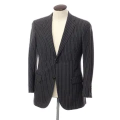 【中古】ポールスチュアート PAUL STUART ウール ストライプ 2Ｂ テーラードジャケット グレーxホワイト【サイズ40】【メンズ】のサムネイル