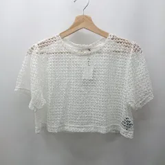 ◇ ◎ Θ PAGEBOY ページボーイ ALICIA 無地 半袖 cキカボーダーレーストップス サイズF ホワイト系 レディース E  【1506300030499】