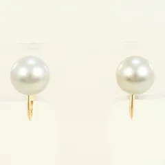 K18YG　イヤリング　clip-on earrings　パール　（真珠）　総重量約2.5g