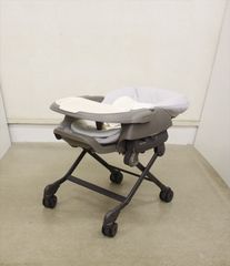 美品 ネムリラ ハンディスウィング ホールドプラス マシュマログレー コンビ 手動ハイローチェア 新生児OK クリーニング済み A196502t