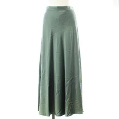ユナイテッドアローズ UNITED ARROWS フレアスカート ロング サテン サイドジップ 38 M 緑 グリーン /UY26