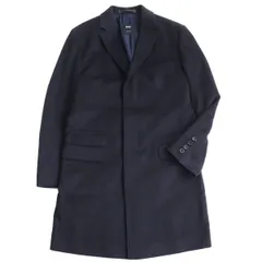 極美品●HUGO BOSS ヒューゴボス COLOMBO社製カシミヤ100％生地使用 チェスターコート/ロングコート ダークネイビー 48 正規品 メンズのサムネイル