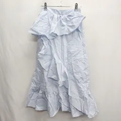 ◇ ⊂ MIIA フリル マキシ Aライン スカート サイズF ブルー レディース E  【1412090056574】