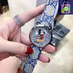 美品GUCCミッキーマウス腕時計 GUCCI - グッチ GUCCI DISNEY×GUCCIコラボ ミッキープリント