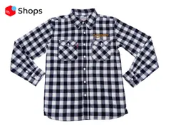 テッドマン TEDMAN 長袖シャツ TNS-700 エフ商会 メンズ チェック ネルシャツ オフ×ネイビー 