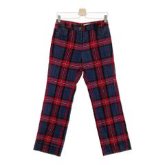 Supreme 17aw タータンチェック パンツ レッド - メルカリ