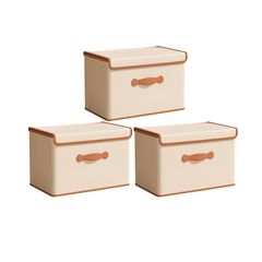 【在庫処分】衣類収納ケース 幅58×奥行40×高さ30cm 3個セット ワードローブの整理 衣装ケース 収納ボックス AnberKK収納ボックス おしゃれ 収納カゴ 布製 蓋付き ハンドル付き 大容量 折りたたみ式デザイン 耐久性に優れています clothes