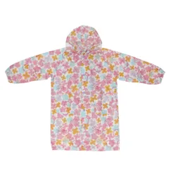 ☆ 水彩フラワーピンク ☆ 130cm ☆ キッズレインコート 女の子 レインコート 女の子 ランドセル対応 自転車 レイングッズ 雨具 キッズ 子供用 かわいい こども 子ども 子供 小学生 低学年 園児 女児 ガールズ 入学準備 通学 通園