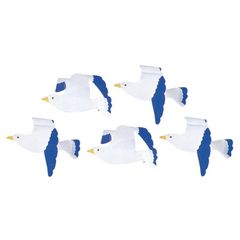 ミニカモメ5コ入り テグス付 インテリア 夏 飾り付け 店内装飾 カモメ 海鳥 行事 夏 イベント 幼稚園 保育園 学校行事 POP ディスプレイ 海飾り マリン飾り