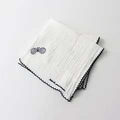 ミナペルホネン mina perhonen choucho 刺繍入 ガーゼハンカチ/ホワイト【2400013967297】のサムネイル